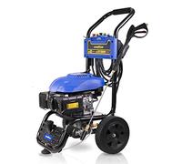 Goodyear - Hidrolimpiadora de Gasolina 6'5HP 228 Bar - Limpiadora a Presión Profesional 570 l/h con Enrollador, Lanza Turbo, Boquillas Rápidas, Filtro Agua y Botella Jabón