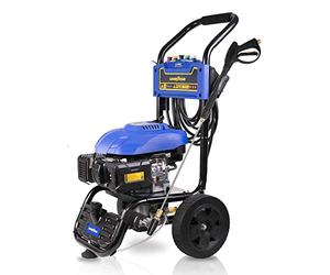 Goodyear - Hidrolimpiadora de Gasolina 6'5HP 228 Bar - Limpiadora a Presión Profesional 570 l/h con Enrollador, Lanza Turbo, Boquillas Rápidas, Filtro Agua y Botella Jabón