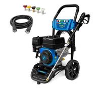 Goodyear - Hidrolimpiadora de Gasolina Profesional, Motor OHV 223cc 7hp, 235 Bares (3400 PSI), 590 L/h, Depósito Detergente 2L, Incluye 5 Boquillas y Manguera 9.2m para Limpieza de Exteriores