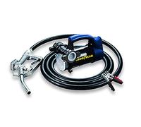 Goodyear Kit bomba trasvase autoaspirante gasoil 12 V, 260 W, 2600 rpm, 50 l/min., manguera 4m., conexión batería, cuerpo hierro fundido, pintura anticorrosión, pistola manual con giro de 360º