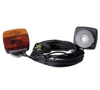 Goodyear - Kit Luces Traseras Magnéticas Remolque DC12V, con Cable de 7 Pines, Lámpara Tungsteno IP67, 4 Posiciones: Trasera, Freno, Intermitente, Matricula, Dimensiones 28×9×8,5 cm