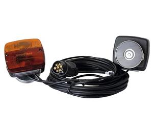 Goodyear - Kit Luces Traseras Magnéticas Remolque DC12V, con Cable de 7 Pines, Lámpara Tungsteno IP67, 4 Posiciones: Trasera, Freno, Intermitente, Matricula, Dimensiones 28×9×8,5 cm