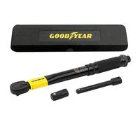 Goodyear Llave dinamométrica de 1/4 pulgadas extra fuerte de cromo-vanadio, mango largo y delgado, articulación flexible de nudillos, ajuste preciso de par para mantenimiento de automóviles