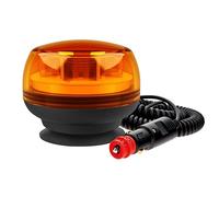 Goodyear - Mini Luz de Emergencia LED Rotativa para Coche 12-24V - Baliza de Advertencia con Base Magnética y Enchufe de Cigarro, 8 SMD3535, Lente Ámbar, IP65, Certificación ECE R65/R10, CE, ROHS