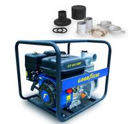 Motobomba de agua a gasolina 4.100W. Motor de gasolina 4 tiempos OHV 212cc. Altura máxima de elevación 7 metros. Caudal máximo 32.000 litros/hora (530 l/m)