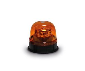 GoodYear - Rotativo LED Ámbar 12-24V para Tractor y Vehículos, Luz de Emergencia Estroboscópica 24W Homologada CE, Fijación Metálica, Plantilla Instalación, IP67, Compacto 14×14×12,5cm