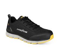 Goodyear S1P/Sra/HRO - Entrenador de Seguridad de la Entresuela y la Puntera sin Metales para Hombre, Negro, Naranja, 42 EU