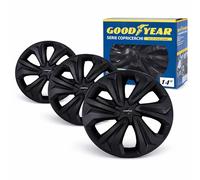 Goodyear SR Seúl - Tapacubos de 14 Pulgadas, Color Negro Mate, Juego de 4 Unidades, universales, Aspecto Deportivo, Montaje rápido