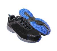 Goodyear Zapato de seguridad para hombre, sin metal, resistente al agua, ligero, con puntera compuesta, entresuela flexible, entrenador S3/SRC/HRO, negro, 11 UK