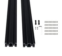 GooEquip 2 unidades de 1000 mm V-Slot 2040 Perfil de Aluminio Extrusión Perfil de Aluminio Norma Anodizado Negro Perfil de Extrusión de Aluminio para Impresora 3D y Máquina de Grabado Láser CNC
