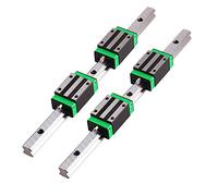 GooEquip Guía lineal 2 unidades HGR15 1500 mm riel lineal con 4 bloques deslizantes para impresora 3D, máquinas CNC, dispositivos eléctricos, máquinas médicas