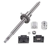 GooEquip SFU1605 Husillo de bolas de 450 mm, tornillo de potencia de acero inoxidable con soporte BK12/BF12, carcasa de tuerca DSG16H y juego de embrague CNC