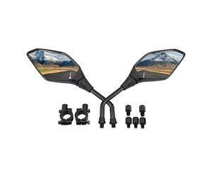 GOOFIT 10 mm espejo retrovisor de motocicleta ATV espejo retrovisor espejo universal abrazadera de manillar fija con perno reemplazo para todas las motocicletas y vehículos todo terreno