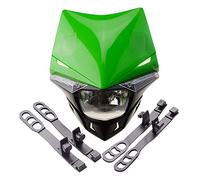 GOOFIT 12v 35w Faro Delantero Moto H4 LáMpara HalóGena De Luz Principal Led De Luz Lateral Universal Motocross Reemplazo para Bicicleta Cafe Racer ATV Verde