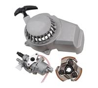 GOOFIT 2 Tiempos 13mm Minimoto Carburador Motor con Cambios Embrague con Arranque y Piezas Reemplazo para 23cc 33cc 43cc 47cc 49cc Pocket Bike Quad Desbrozadora Dirt Pit Bike Super Bike Motocross ATV
