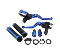 GOOFIT 22mm Azul Cilindro Maestro Freno La Palanca del Freno La Motocicleta Universal Empuñadura Manual Extremos De La Barra Las Palancas del Freno del Depósito Reemplazar para Dirt Bike Scooters