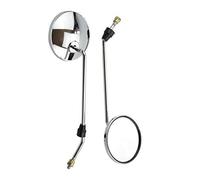 GOOFIT 8mm Espejo Retrovisor Moto Circular Universal reemplazo para 50cc 125cc 150cc 250cc Scooter Ciclomotor Pit Bike ATV Plata