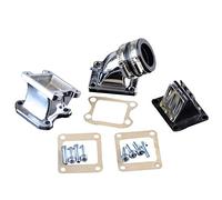 GOOFIT Admision Aire Tubo 32mm del Guarnizioni Kit Carburador reemplazo para 2 Tiempos DIO 50 ZX SE50 SK50 SA50 Scooter Pit Bike ATV Quad Plata