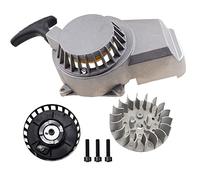 GOOFIT Aleación Gris De La Motocicleta Tira Arranque De Retroceso con Volante De Aleta 18 Reemplazar para 2 Stroke 43cc 47cc 49cc ATV Mini Dirt Bike Scooter Brush Cutter Water Pump