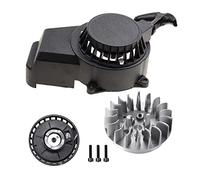 GOOFIT Arrancador de retroceso de aleación negra para motocicleta con volante de inercia de 18 aletas de repuesto para 2 tiempos de 43 cc 47 cc 49 cc ATV Mini Dirt Bike Scooter bomba de agua