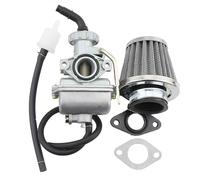 GOOFIT Carburador 16 PZ16 Minimoto con Membrana Filtro de Aire 35mm con Filtro Combustible Quad 110cc reemplazo para Desbrozadora Motocross 2 Tiempos 50cc 70cc 90cc CicloMotor Pit Bike Scooter GoKart Plata