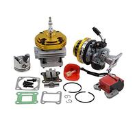 GOOFIT Carburador 19 Minimoto Chino con 44mm Cilindro Motor del Filtro de Aire para Decespugliatore 2 Tiempos 47cc 49cc Scooter Pit Bike ATV Mini Quad Oro