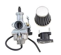 GOOFIT Carburador 27 Pz27 Moto con Tubo Admision con Filtro De Aire 38mm Manual Choke Reemplazo para 4 Tiempos 150cc 175cc ATV Dirt Bike Motor Go Kart Ciclomotor E Scooter Pit Bike Plata