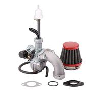 GOOFIT Carburador con mano asfixiante filtro de combustible tubo colector admisión de filtro aire rojo Carb Reemplazar Para 4 Stroke 50cc 70cc 80cc 90cc 110cc 125cc Dirt Bike and Go Kart ATV Quad