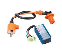 GOOFIT CDI Racing Moto 6 Pines con Bobina de Encendido Rendimiento reemplazo para Quad 50cc 60cc 80cc 125cc 150cc Pit Bike Motor 139QMB Ciclomotor y Scooter Go Kart