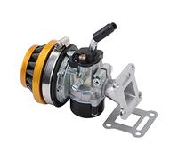 GOOFIT Colector De Carburador 19MM Motocicleta con Filtro de Aire 35 mm Rendimiento Alternativo 2 Tiempos 47cc 49cc Mini Quad Motocicleta Motocicleta Ciclomotor y Scooter Amarillo