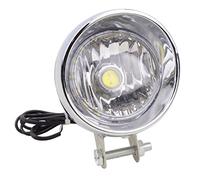 GOOFIT cromo motocicleta faro lámreemplazo para de cabeza con copia de seguridad Indicador Luz Integrado reemplazo para Scooter ATV Cruiser Chopper