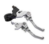 GOOFIT Embrague Hidraulico Moto Universal Manillar 22mm Plegable Kit Palanca y Freno Pit Bike reemplazo para 50cc 70cc 90cc 110cc 125cc Scooter ATV Quad Plata