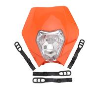 GOOFIT Faro Moto Delantero Universal 12V 35W Headlight Motorcycle Supermoto reemplazo para Pit Bike ATV Cafe Racer Ciclomotor Naranja