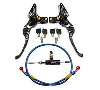 GOOFIT Maneta Embrague 22mm Hidraulico Moto Kit con M8 x 1.25mm Cilindro Maestro Aluminio CNC Universal para YZ125 YZ250 YZ250F YZ450F WR250F WR450F Pit Bike Scooter y Ciclomotor Negro