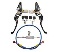 GOOFIT Maneta Embrague 22mm Hidraulico Moto Kit con M8 x 1.25mm Cilindro Maestro Aluminio CNC Universal para YZ125 YZ250 YZ250F YZ450F WR250F WR450F Pit Bike Scooter y Ciclomotor Plata