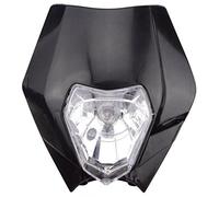 GOOFIT Negro S2 12V 35W lámpara de cabeza luz carenado halógeno faro Lndicator sombra de lámpara Reemplazar Para Super moto Dirt Bike Moter