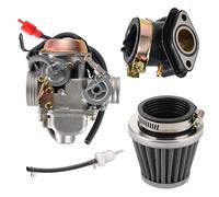GOOFIT PD24J Carburadore Moto 24mm con Filtro de Aire 42mm con Admision Aire Tubo Pit Bike 125cc reemplazo para GY6 150cc ATV Quad Chino Motor 157QMJ Scooter Go Kart Ciclomotor