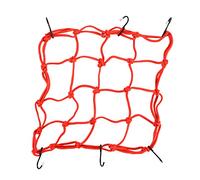 GOOFIT Redes Moto Cinturon Equipaje de Carga Elastico con Ganchos Pulsado reemplazo para Bicicletas de Motos Todoterrenos de Coches Camiones ATV Cars Truck 30 x 30 cm (Rojo)