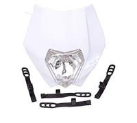 GOOFIT S2 12V 35W Lámpara de cabeza luz carenado motocicleta halógeno faro Lndicator sombra de lámpara Reemplazar Para Super moto Dirt Bike Moter White