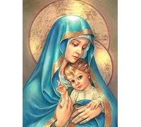Goofong DIY Diamond Painting Virgen María Kit Complet, Cuadros Diamantes 5D Punto De Cruz Diamante Pintura Jesús Artesanías Del Arte Bordado, Para La Decoración Casera De La Pared 30x40 cm