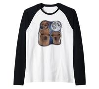 Goofy Ahh Dog Moon 3 Aullando en la Luna, Divertido, extraño, Maldito Camiseta Manga Raglan