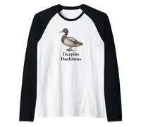 Goofy Duck falso nombre latino divertido animal juego de palabras arte vintage Camiseta Manga Raglan