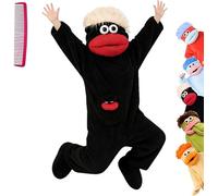 Goofy Onesie Adult, Pijamas de una Pieza para Mujeres y Hombres Monos de Disfraz de Animales Divertidos, Silly Onesie, ropa de hogar para noches de cine, diversión familiar y (Black, S)