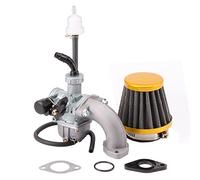 GOOGIT PZ22 Carburador con Estrangulador Manual Filtro De Aire Oro TuberíA MúLtiple AdmisióN Metal Junta Filtro Reemplazo para 4 Tiempos 50cc 70cc 80cc 90cc 110cc 125cc Dirtbike Go Kart ATV Quad