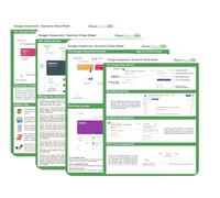 Google Classroom Cheat Sheet 2-Pack - Student & Teacher Quick Reference Guides | Class Management, Assignments, Grading, Communication, Google Drive, Stream Navigation & More