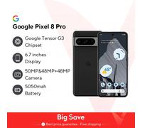 Google Pixel 8 Pro 5G Smartphone Google Tensor G3 6,7 "NFC Android 14 IP68 resistente al polvo/agua Cámaras de 50MP Versión global Obsidian