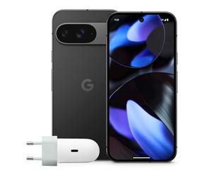 Google Pixel 9 con Cargador USB-C de 45 W - Smartphone Android Desbloqueado con Gemini, cámara Avanzada, batería con una autonomía de 24 Horas y Pantalla Actua de 6,3" - Obsidiana, 128GB