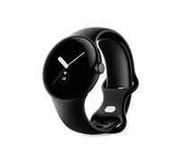Google Pixel - Reloj Inteligente Android con Seguimiento de Actividad Fitbit - Reloj de Seguimiento de frecuencia cardíaca - Caja de Acero Inoxidable Negro Mate con Banda Activa de obsidiana - WiFi