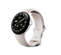 Google Pixel Watch 4 (41 mm) - Android-Smartwatch mit gewölbtem Display und Fitness-Tracking und Unterstützung von Gemini - Aluminiumgehäuse in Polished Silver - Sportarmband in Porcelain - LTE