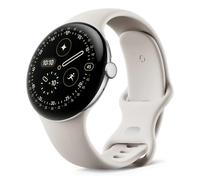 Google Pixel Watch 4 - Smartwatch con Pantalla Táctil AMOLED de 45 mm, GPS, Wifi, IP68, 32 GB, Color Plata con Banda Beige